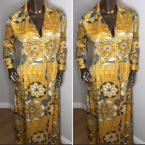 Vintage polyester gorgeous geometric print dress